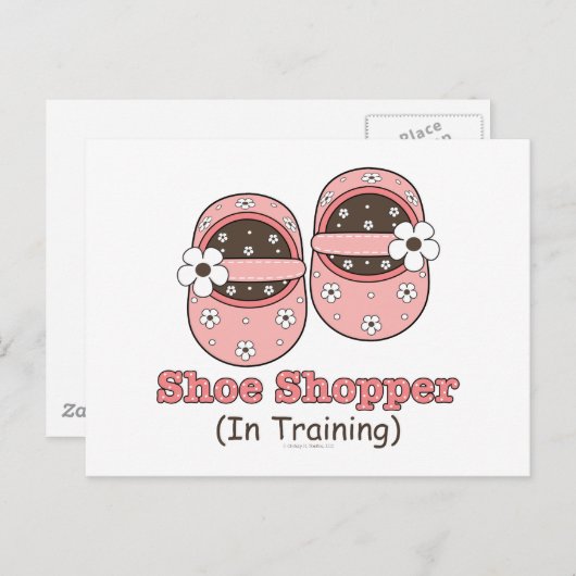 練習用はがき内の靴買い物客 ポストカード (正面/裏面)