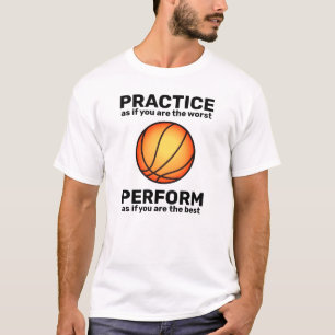練習/実行[スポーツ]バスケットのボールアイコンT-Shi Tシャツ