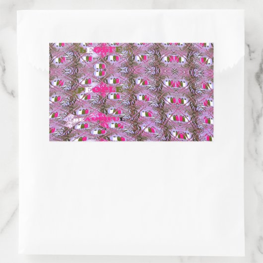 緻密で複雑な抽象パターンアートプリント 長方形シール (バッグ)