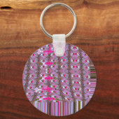 緻密で複雑な抽象芸術パターンアートプリント キーホルダー (正面)