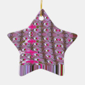 緻密で複雑な抽象芸術パターンアートプリント セラミックオーナメント (正面)