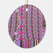 緻密で複雑な抽象芸術パターンアートプリント セラミックオーナメント (左)