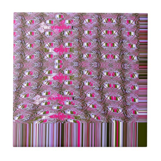 緻密で複雑な抽象芸術パターンアートプリント タイル (正面)