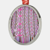 緻密で複雑な抽象芸術パターンアートプリント メタルオーナメント (左)