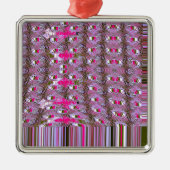 緻密で複雑な抽象芸術パターンアートプリント メタルオーナメント (正面)