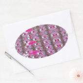 緻密で複雑な抽象芸術パターンアートプリント 楕円形シール (封筒)