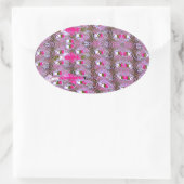 緻密で複雑な抽象芸術パターンアートプリント 楕円形シール (バッグ)