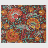 緻密なフローラ観賞用手でファンタジーの花を描く  ラッピングペーパー (フラット)