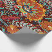 緻密なフローラ観賞用手でファンタジーの花を描く  ラッピングペーパー (角)