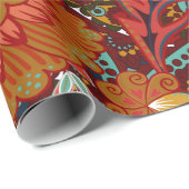 緻密なフローラ観賞用手でファンタジーの花を描く  ラッピングペーパー (ロールコーナー)