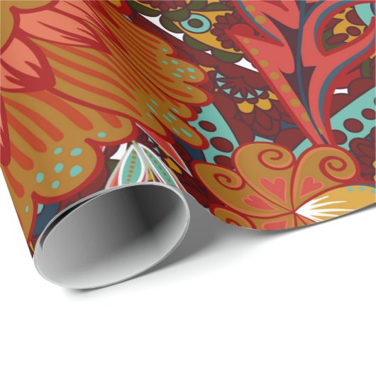 緻密なフローラ観賞用手でファンタジーの花を描く  ラッピングペーパー (ロールコーナー)