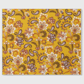 緻密なフローラ観賞用手でファンタジーの花を描く  ラッピングペーパー (フラット)