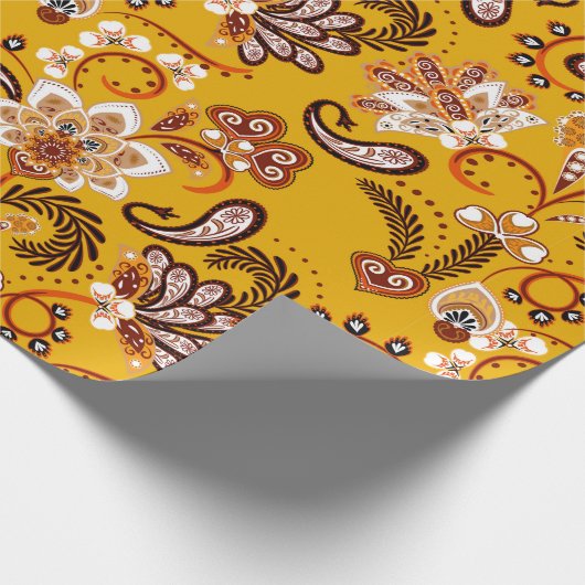 緻密なフローラ観賞用手でファンタジーの花を描く  ラッピングペーパー (角)