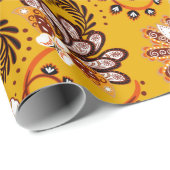 緻密なフローラ観賞用手でファンタジーの花を描く  ラッピングペーパー (ロールコーナー)