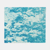 緻密な生地で作られたテクスチャードの青い背景。コン フリースブランケット (正面(横))