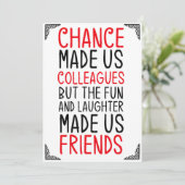 縁があって同僚になったけど、楽しさと笑いが友情を育んだ 招待状 (スタンド正面)