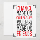 縁があって同僚になったけど、楽しさと笑いが友情を育んだ 招待状 (正面/裏面)