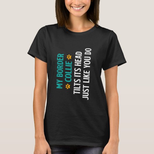 縁どここ縁どそ頭を傾ける Tシャツ (正面)