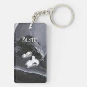 縁どの横絵を描面パーソナライズされた キーホルダー (裏面)