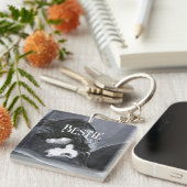 縁どの横絵を描面パーソナライズされた キーホルダー (正面右)