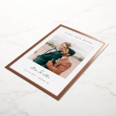 縁どはっきりしたFoil Save the Date ミニマル Photo Cards 箔招待状 (回転した状態)