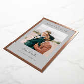縁どはっきりしたFoil Save the Date ミニマル Photo Cards 箔招待状 (回転した状態)