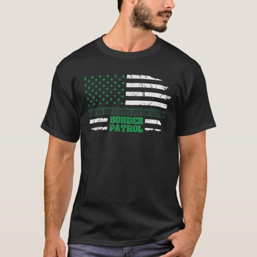 縁どアメリカ国旗 Tシャツ (正面)