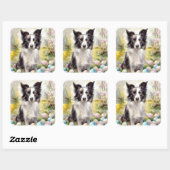 縁どイースターエッグホリデー付きコリドッグ スクエアシール (シート)