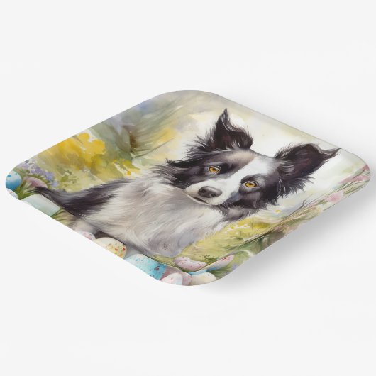 縁どイースターエッグホリデー付きコリドッグ ペーパープレート (傾斜あり)