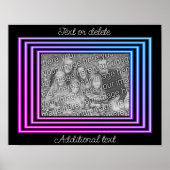 縁どカラフルフレーム自分の写真を作成 ポスター (正面)