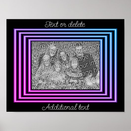 縁どカラフルフレーム自分の写真を作成 ポスター (正面)