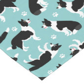 縁どコリーと足の跡 ショートテーブルランナー (コーナー)