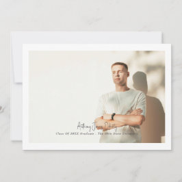 縁どシンプル写真のデザインモダン発表 案内状