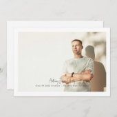 縁どシンプル写真のデザインモダン発表 案内状 (正面/裏面)