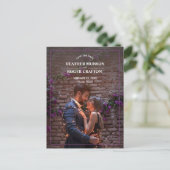 縁どシンプル写真の結婚式 案内ポストカード (スタンド正面)