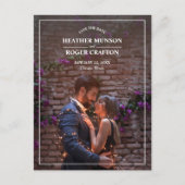 縁どシンプル写真の結婚式 案内ポストカード (正面)