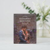 縁どシンプル写真の結婚式 案内ポストカード (スタンド正面)