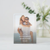 縁どシンプル写真の結婚式 案内ポストカード (スタンド正面)