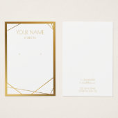 縁どシンプル、金ゴールド幾何学的イヤリング表示カード (正面&裏面)