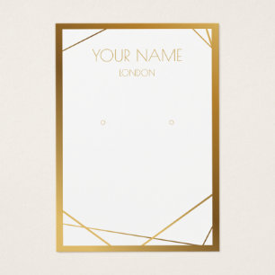 縁どシンプル、金ゴールド幾何学的イヤリング表示カード