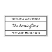 縁どスタイリッシュScript Family Name差出人住所 セルフインキングスタンプ (デザイン)