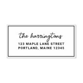 縁どスタイリッシュScript Family Name差出人住所 セルフインキングスタンプ (デザイン)