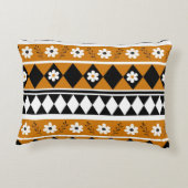 縁どストライプ花ダイヤモンドボホ花柄 アクセントクッション (裏面)