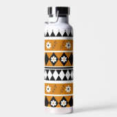 縁どストライプ花ダイヤモンドボホ花柄 ウォーターボトル (右面)