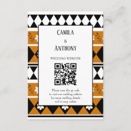 縁どストライプ花ダイヤモンドボホ花柄 エンクロージャーカード