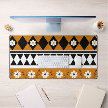 縁どストライプ花ダイヤモンドボホ花柄