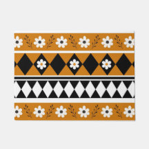 縁どストライプ花ダイヤモンドボホ花柄