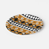 縁どストライプ花ダイヤモンドボホ花柄 ペーパープレート (アングル)