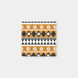 縁どストライプ花ダイヤモンドボホ花柄 ポストイット