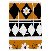 縁どストライプ花ダイヤモンドボホ花柄 ミディアムペーパーバッグ (裏面)